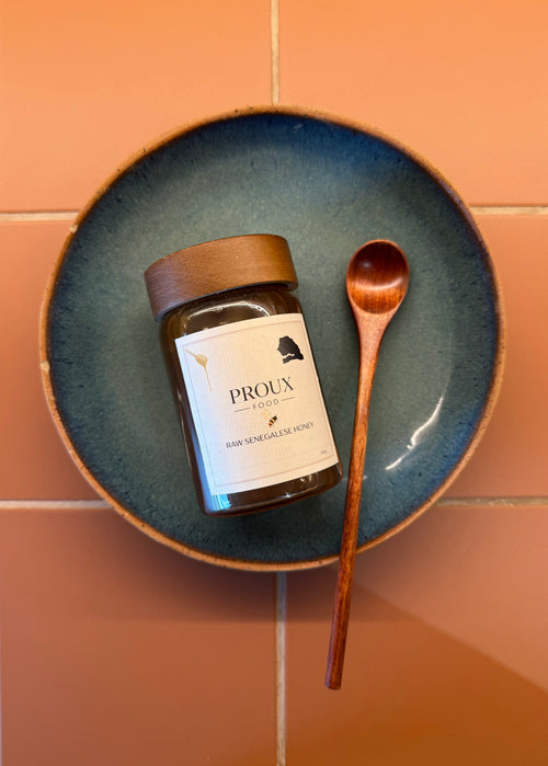 PROUX Raw Senegalese Honey 330g – Unfiltered Dark, Raw Honey – Natural & Additive Free – Single Origin West African – Premium Glass Jar